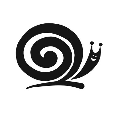 Komik salyangoz, siyah siluet tasarımınız için