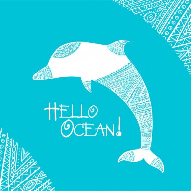 Yunus süslü logosu, tasarımınız için kroki