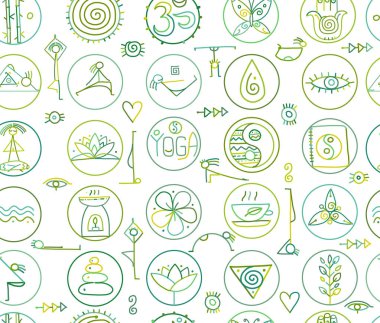 Yoga konsepti, tasarımınız için pürüzsüz desen