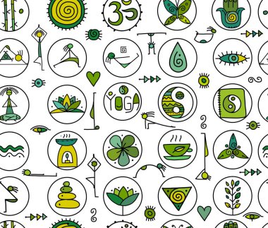 Yoga konsepti, tasarımınız için pürüzsüz desen