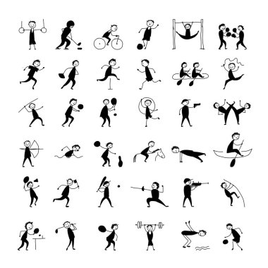 Spor ve hobi, simgeler tasarım için ayarlanmış
