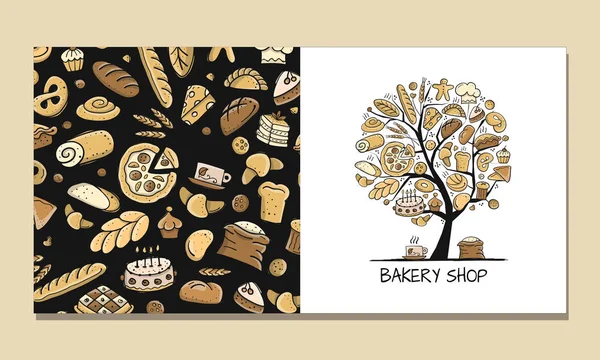 Gratulationskort, design idé för bageriföretag — Stock vektor