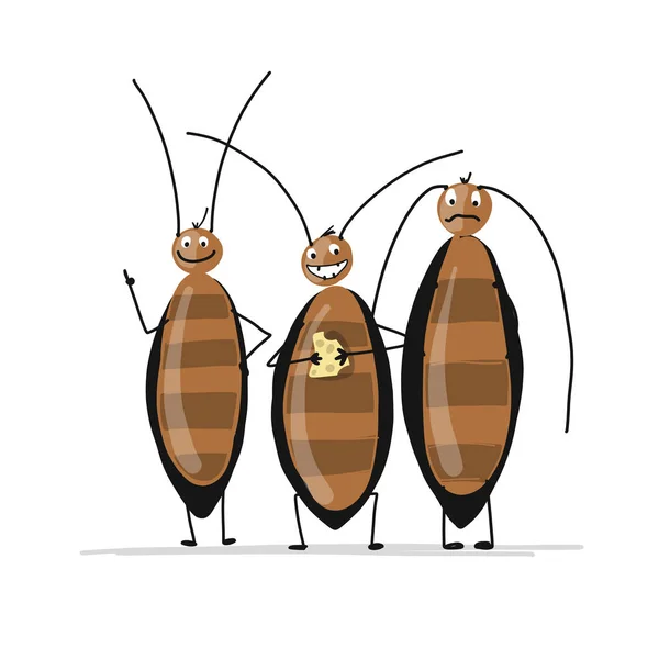 Funny cockroaches for your design — Stock Vector