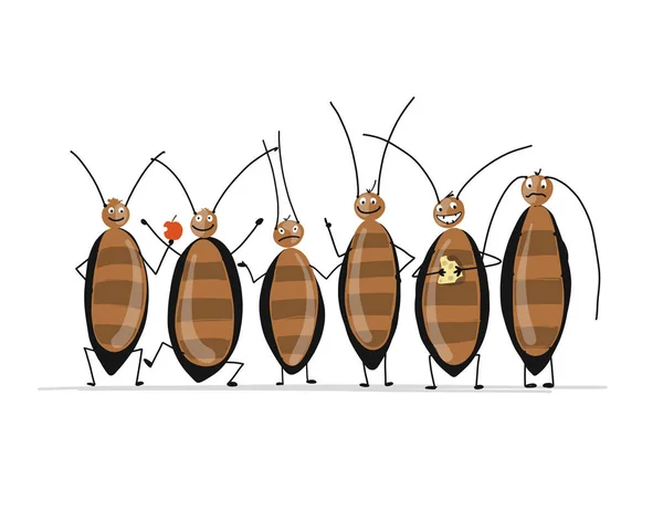 Αστεία κατσαρίδες για το σχέδιό σας — Διανυσματικό Αρχείο