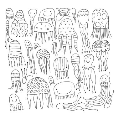 Denizanası koleksiyonu, tasarımınız için kroki