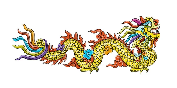 Dragón chino para su diseño — Archivo Imágenes Vectoriales