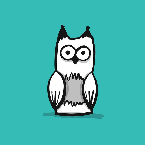 Forest Owl karakter, schets voor uw ontwerp — Stockvector