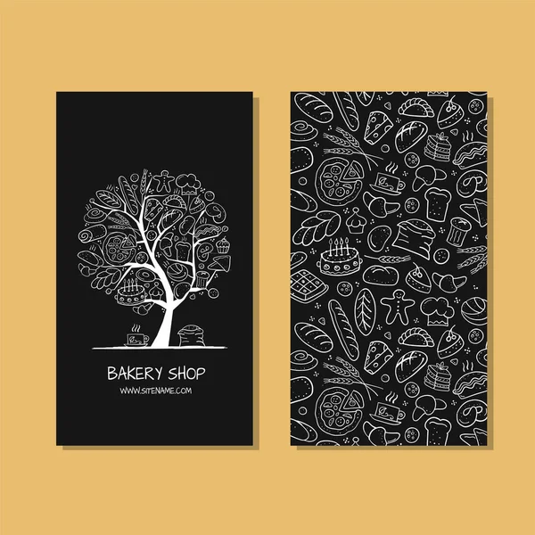 Cartões de visita, ideia de design para a empresa de padaria — Vetor de Stock