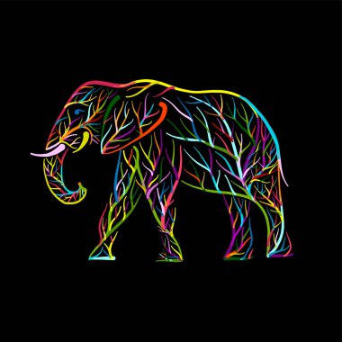 Ağaç dallarından yapılmış fil şekli