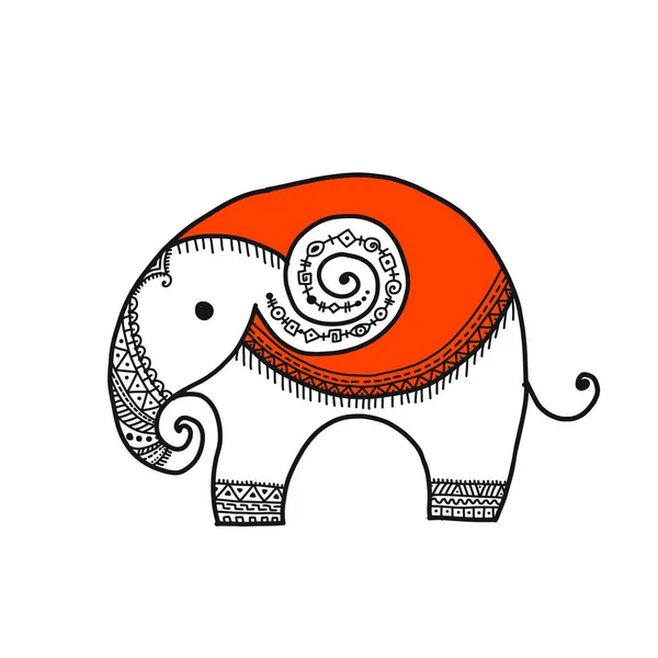 White elephant, sketch for your design — Stock Vector