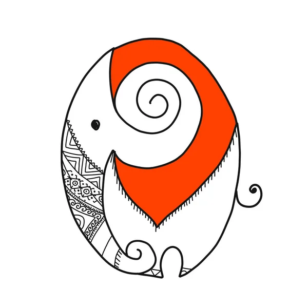 Weißer Elefant, Skizze für Ihr Design — Stockvektor