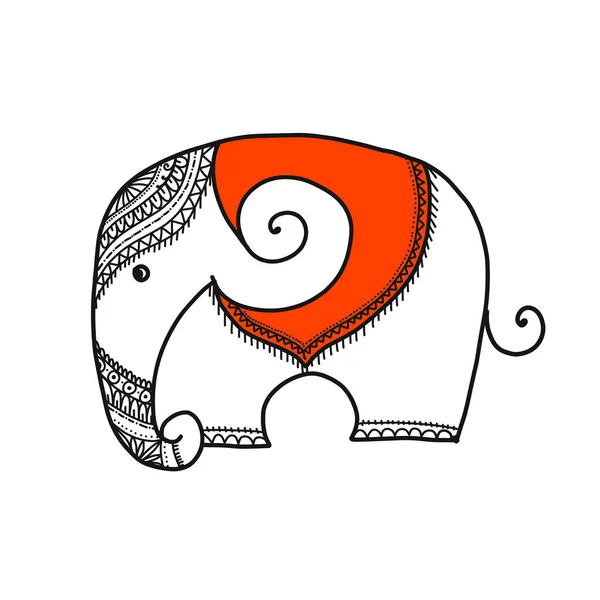 White elephant, sketch for your design — Stock Vector