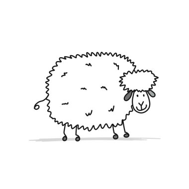 Komik koyun, tasarım için çizim