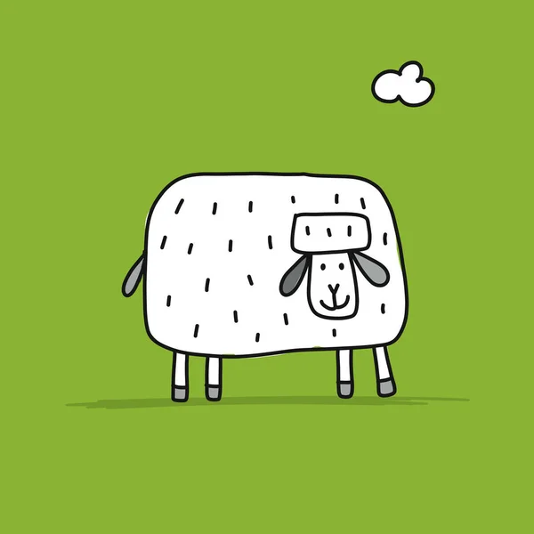 Moutons drôles, croquis pour votre conception — Image vectorielle