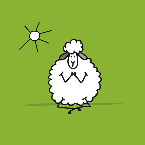 面白い羊、あなたのデザインのためのスケッチ — ストックベクタ