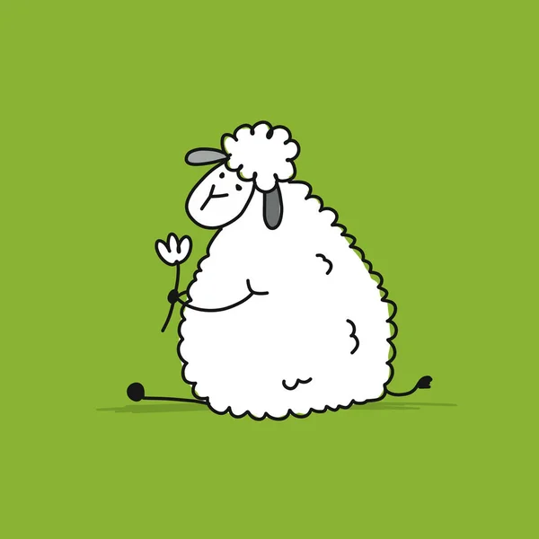 Αστείο πρόβατο, σκίτσο για το σχέδιό σας — Διανυσματικό Αρχείο