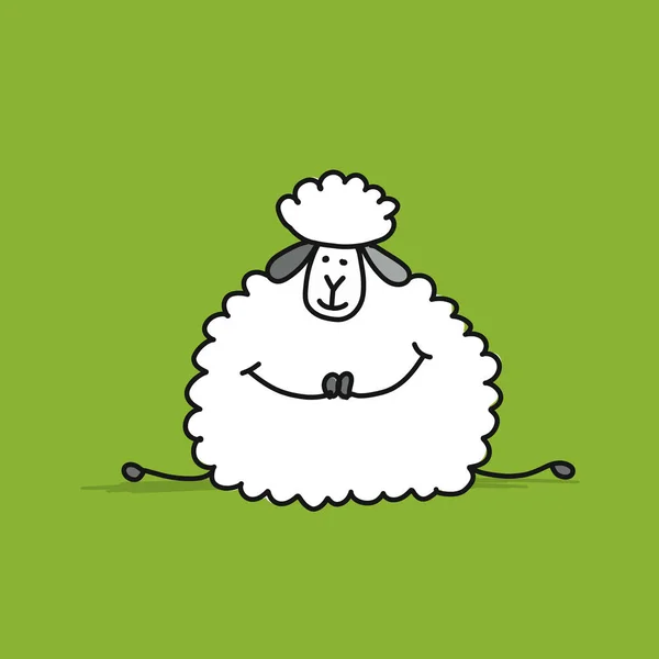 Vtipné ovce, skica pro váš design — Stockový vektor