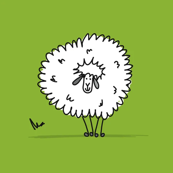 Lustige Schafe, Skizze für Ihr Design — Stockvektor