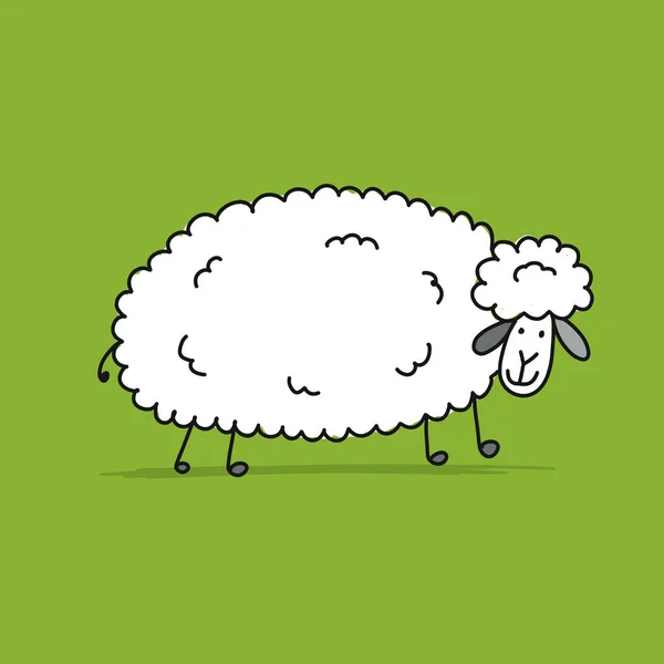 Vtipné ovce, skica pro váš design — Stockový vektor