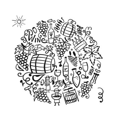 Şaraphane seti, tasarımınız için arka plan