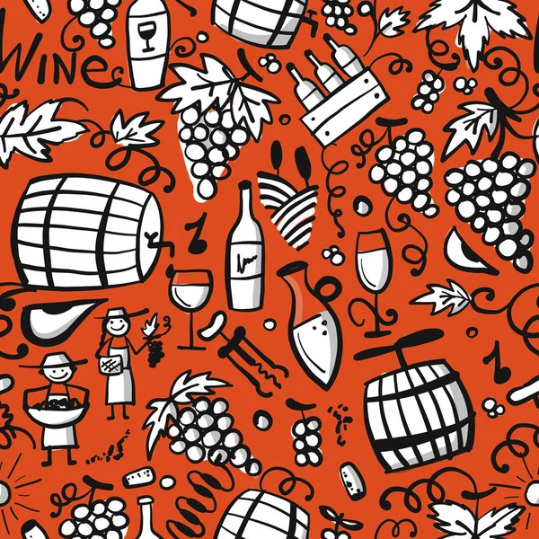 Winery, seamless pattern for your design — Stock Vector