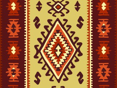 Oryantal mozaik halı ile geleneksel halk geometrik ornamen. Seamless modeli