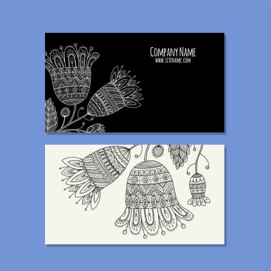 Kartvizit tasarım, çiçek arka plan