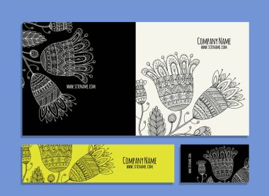 Kartvizit tasarım, çiçek arka plan