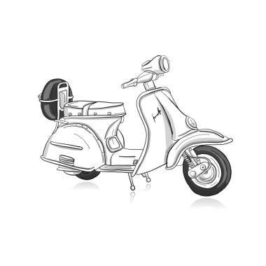 Vintage scooter, tasarımınız için kroki