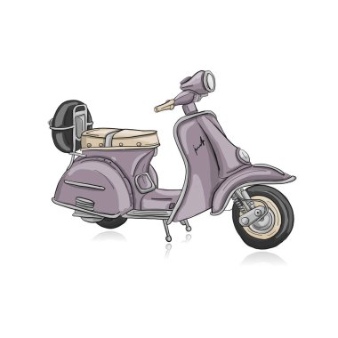 Vintage scooter, tasarımınız için kroki