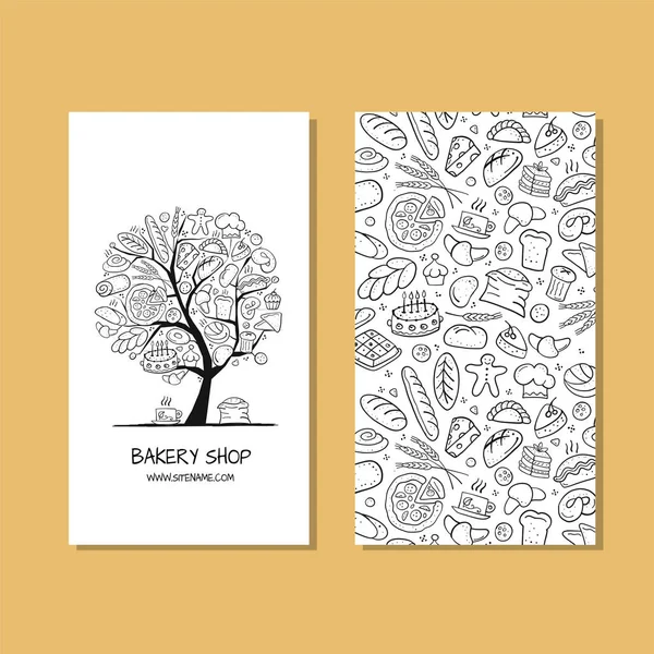 Cartes de visite, idée de design pour la boulangerie — Image vectorielle