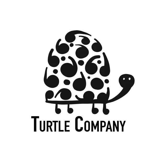 Logo tortuga, silueta negra para su diseño — Archivo Imágenes Vectoriales