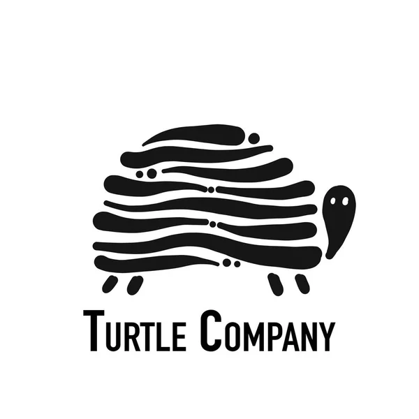 Logo tortuga, silueta negra para su diseño — Archivo Imágenes Vectoriales