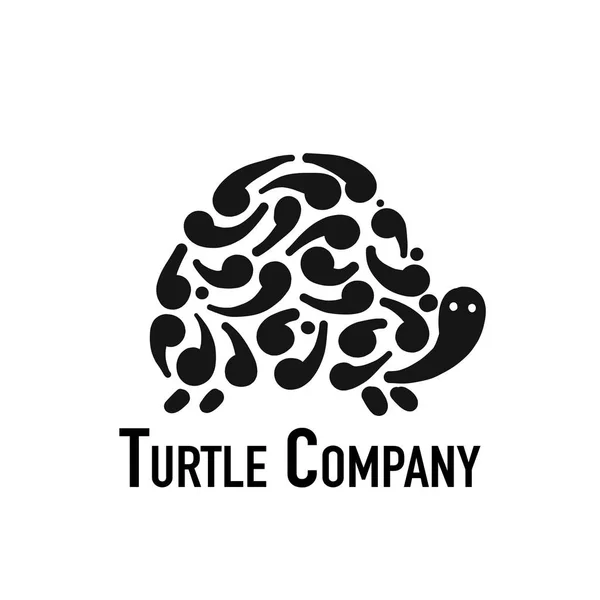 Logotipo da tartaruga, silhueta preta para o seu design —  Vetores de Stock