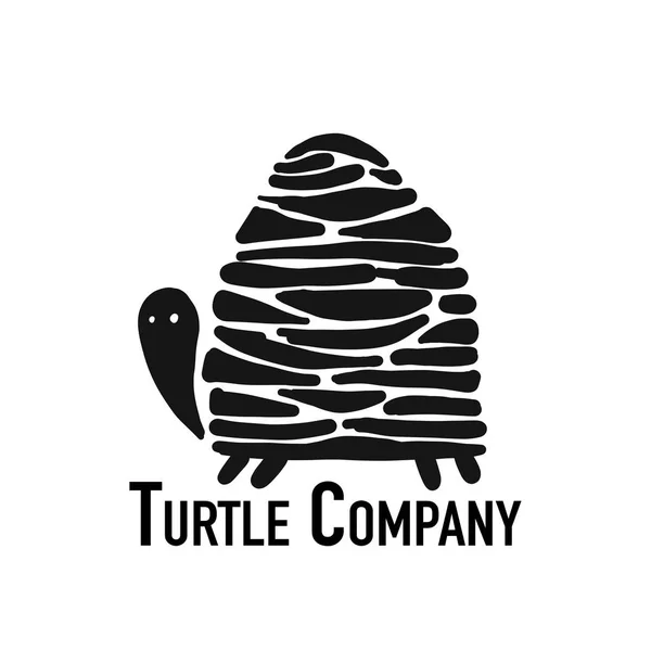 Logo tortuga, silueta negra para su diseño — Archivo Imágenes Vectoriales