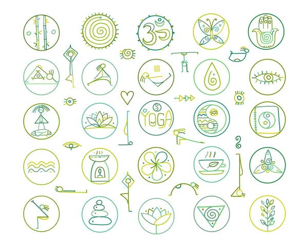 Yoga icons for your design — Stock Vector