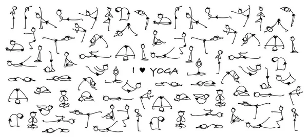Set de Yoga, boceto para tu diseño — Vector de stock