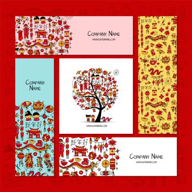 Kartvizit tasarımı. Çin kurumsal tarzı