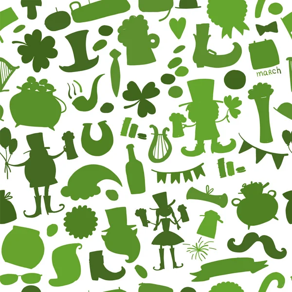 Saint Patrick Day, Seamless pattern for your design — Stock Vector
