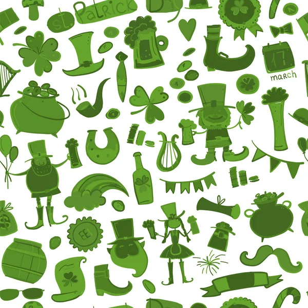 Saint Patrick Day, motif sans couture pour votre design — Image vectorielle