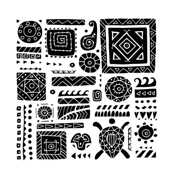 Ethnic handmade ornament for your design. Polynesian style — Stock Vector