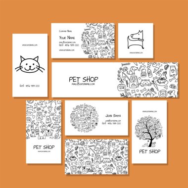 Kurumsal düz mock-up şablonu. Pet dükkan tasarımı