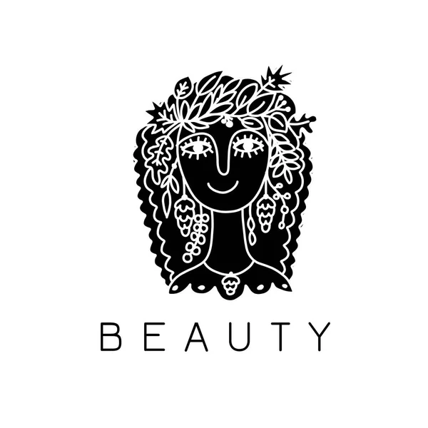 Салон краси, логотип спа. Жіноче обличчя — стоковий вектор