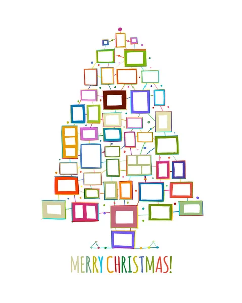 圣诞树由相框, 贺卡为您设计 — 图库矢量图片
