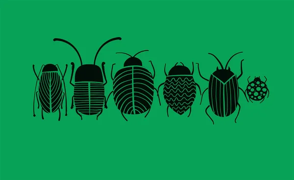 有趣的甲虫集合为您的设计 — 图库矢量图片