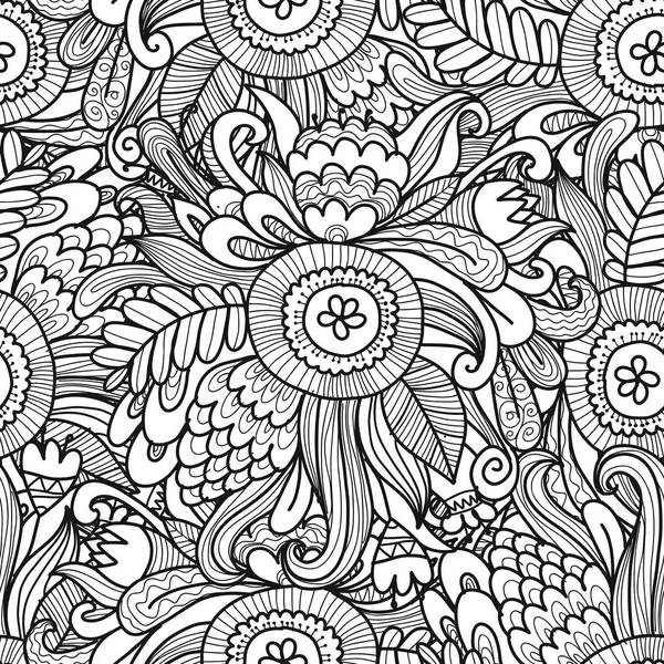 Floral seamless pattern, sketch for your design — Stock Vector