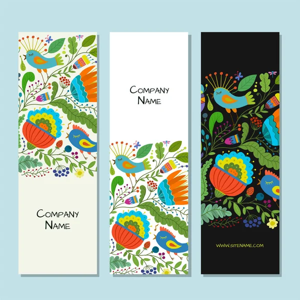 Banner-Design, floraler Hintergrund — Stockvektor
