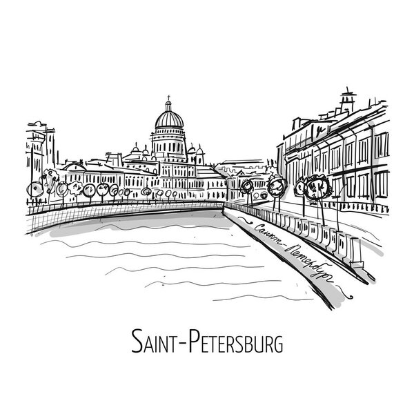 Санкт-Петербург, Россия. Эскиз для вашего дизайна
