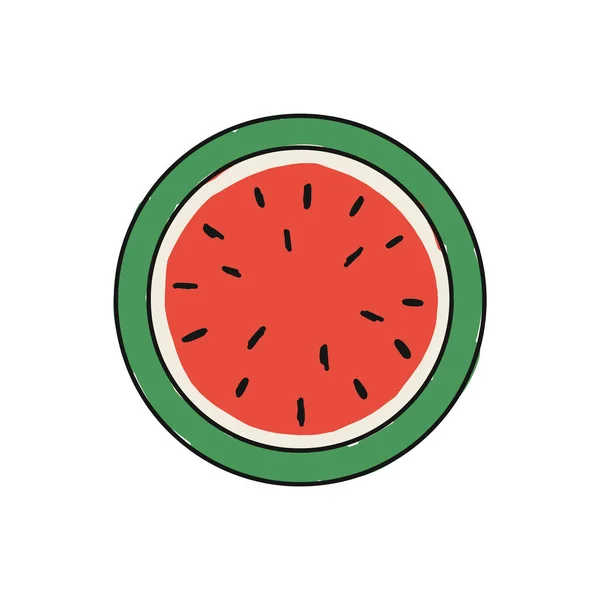 Stück Wassermelone, Skizze für Ihr Design — Stockvektor