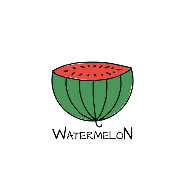 Watermelon, sketch for your design — Stock Vector